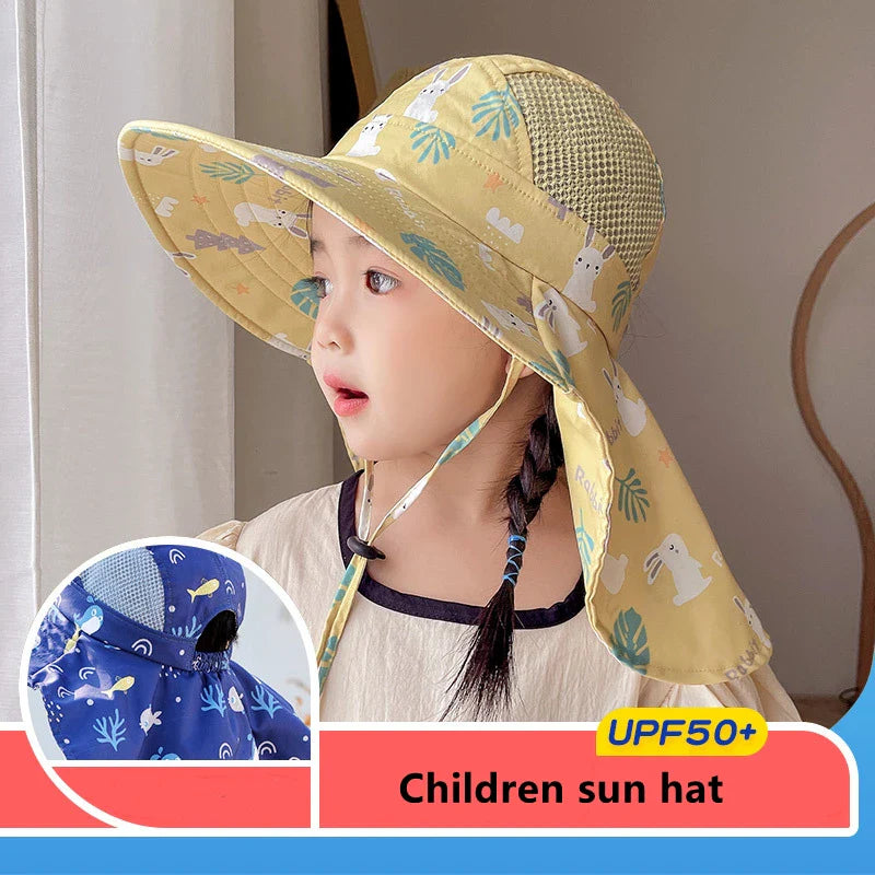 Sonnenhut für Kinder mit UPF 50+ - Verstellbare Kinnbänder und breiter Krempe