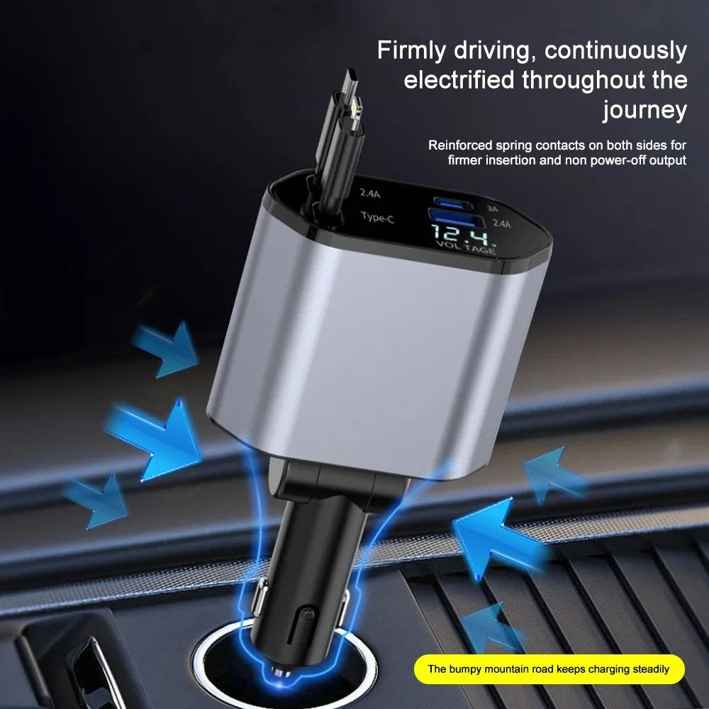 Faltbares Autoladegerät mit USB-C und USB-A – 120W Schnellladung