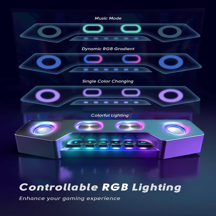 Bluetooth Lautsprecher für den Desktop mit RGB-Effekten