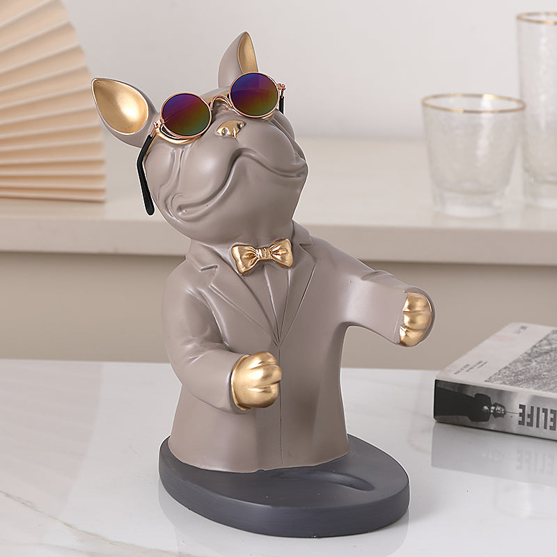 Eleganter Hunde-Figuren-Weinglashalter – Stilvolles Tischaccessoire