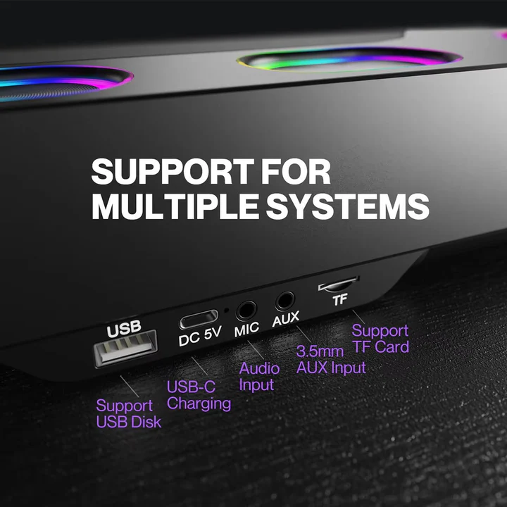 Bluetooth Lautsprecher für den Desktop mit RGB-Effekten