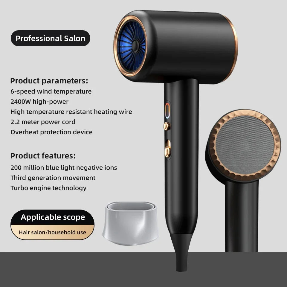 Professional Hair Dryer 2400W | Fast & Gentle for Perfect Styles