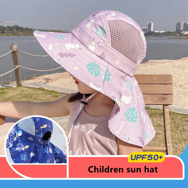 Sonnenhut für Kinder mit UPF 50+ - Verstellbare Kinnbänder und breiter Krempe