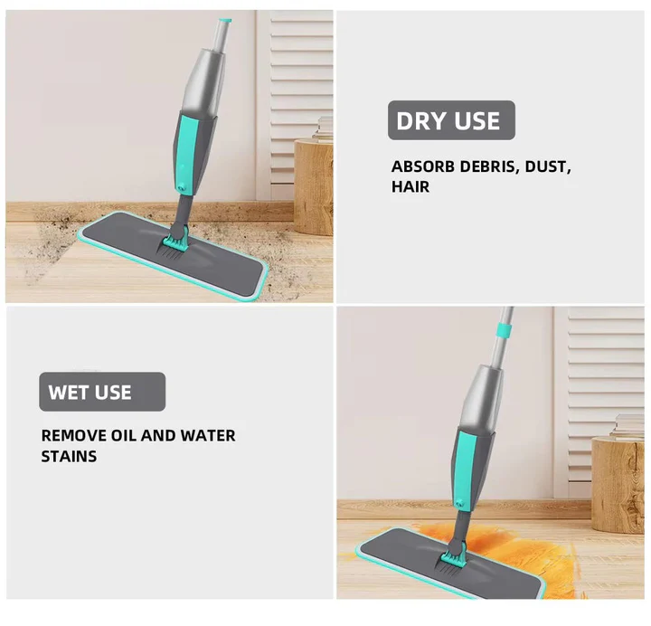 Mikrofasermopp mit Spray für Hartböden