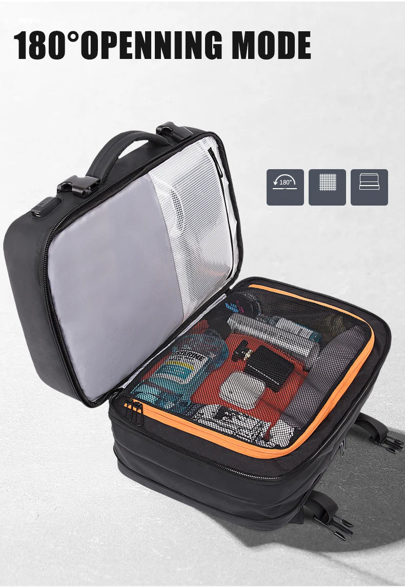 Wasserdichter erweiterbarer Rucksack für Reisen – Hohe Kapazität & Diebstahlschutz