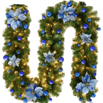 Beleuchtete Rattan-Girlande mit warmen LEDs – Weihnachtsdekoration