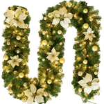 Beleuchtete Rattan-Girlande mit warmen LEDs – Weihnachtsdekoration