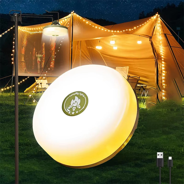 Multifunktionale Campinglampe mit 10 m RGB Lichterkette – Licht und Gemütlichkeit für Ihr Abenteuer