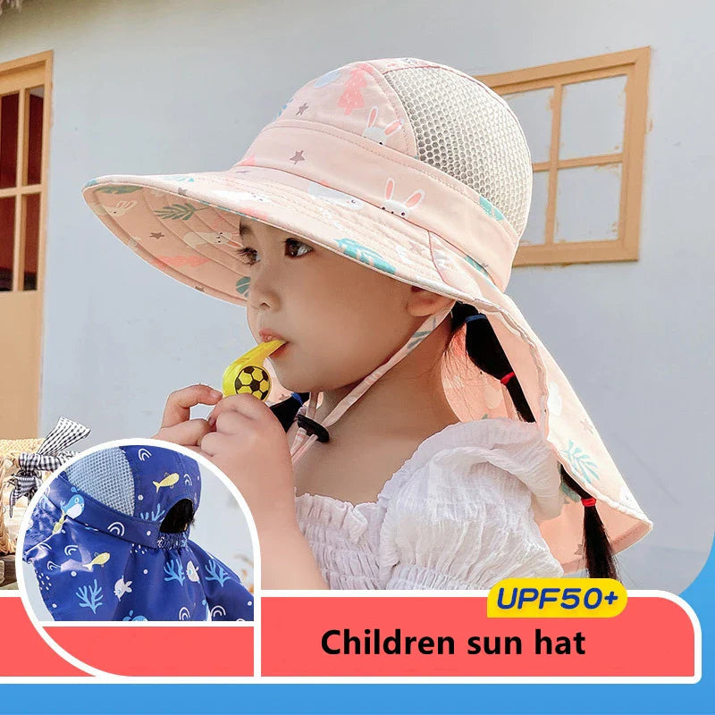 Sonnenhut für Kinder mit UPF 50+ - Verstellbare Kinnbänder und breiter Krempe