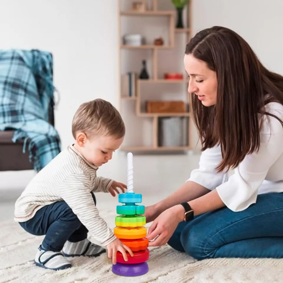 Rotierender Lernspaß | Bunter Stapelturm für Kinder