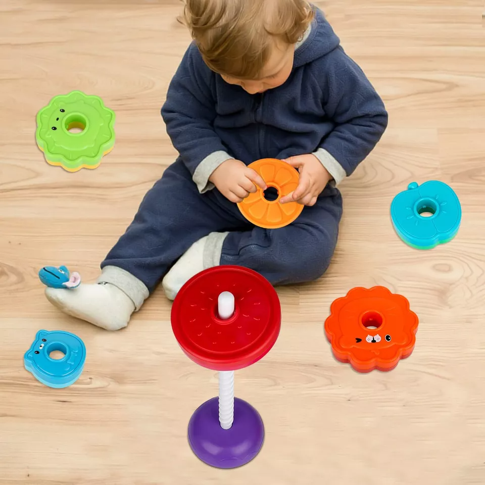 Rotierender Lernspaß | Bunter Stapelturm für Kinder