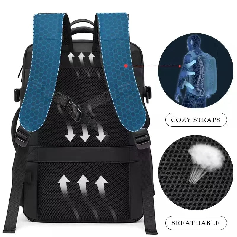 Wasserdichter erweiterbarer Rucksack für Reisen – Hohe Kapazität & Diebstahlschutz