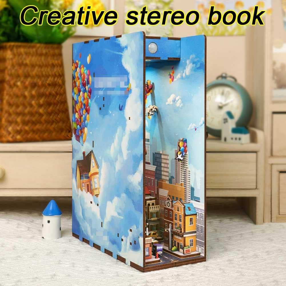 3D-Holzpuzzle Set für DIY-Bücherregal-Ecke