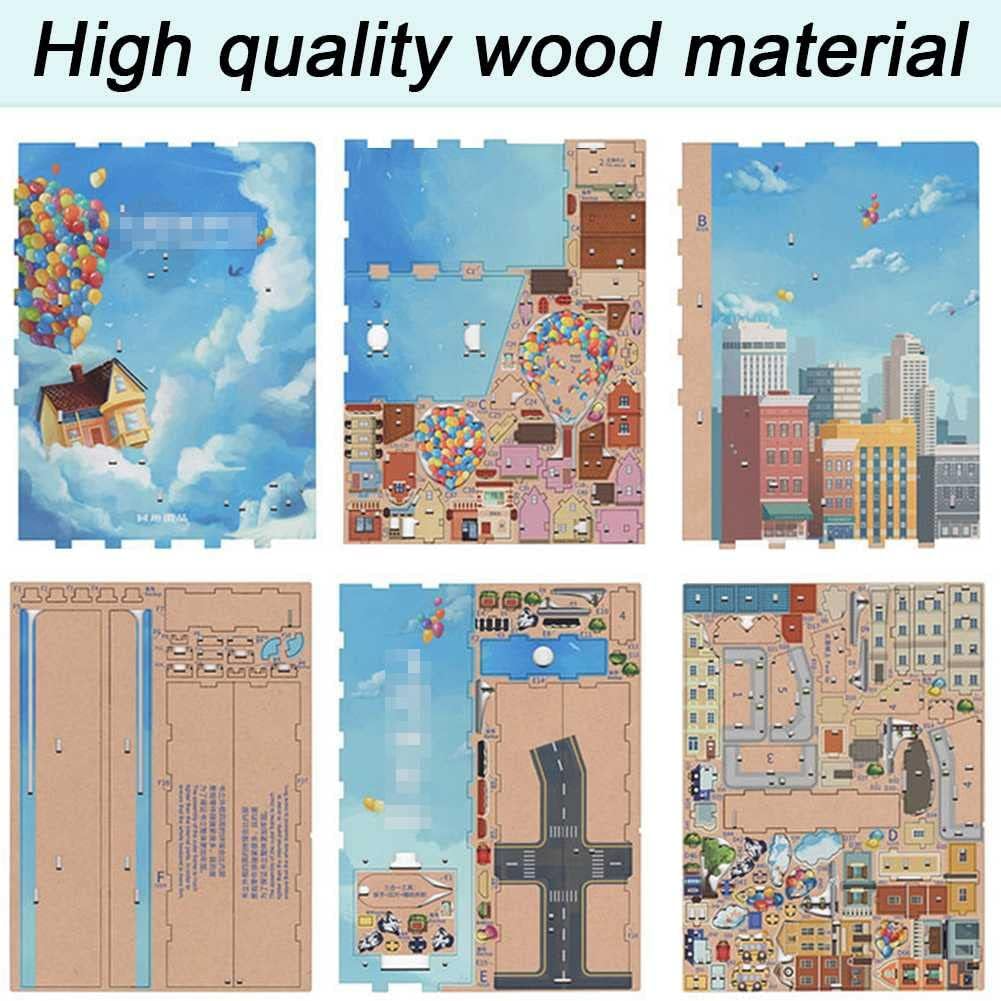 3D-Holzpuzzle Set für DIY-Bücherregal-Ecke