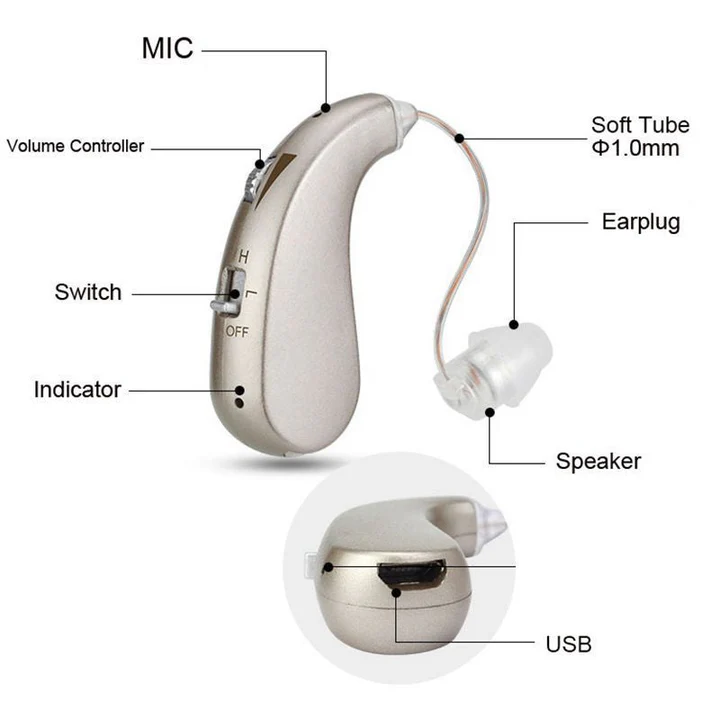 Bluetooth Hörgerät mit USB Aufladung