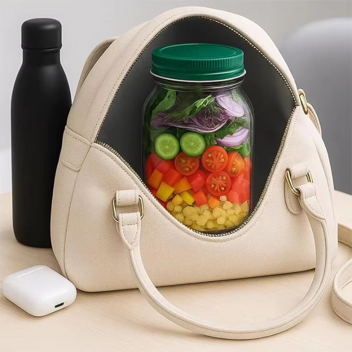 Salatbehälter mit Fächern für frische Zutaten