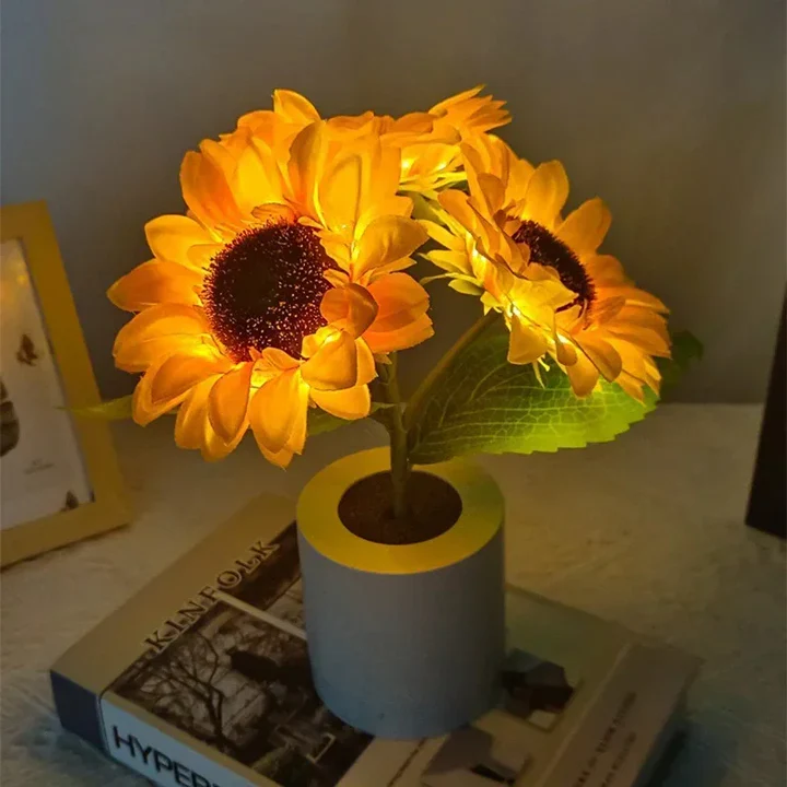 Wiederaufladbare Sonnenblumen-Nachtlampe