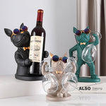Eleganter Hunde-Figuren-Weinglashalter – Stilvolles Tischaccessoire