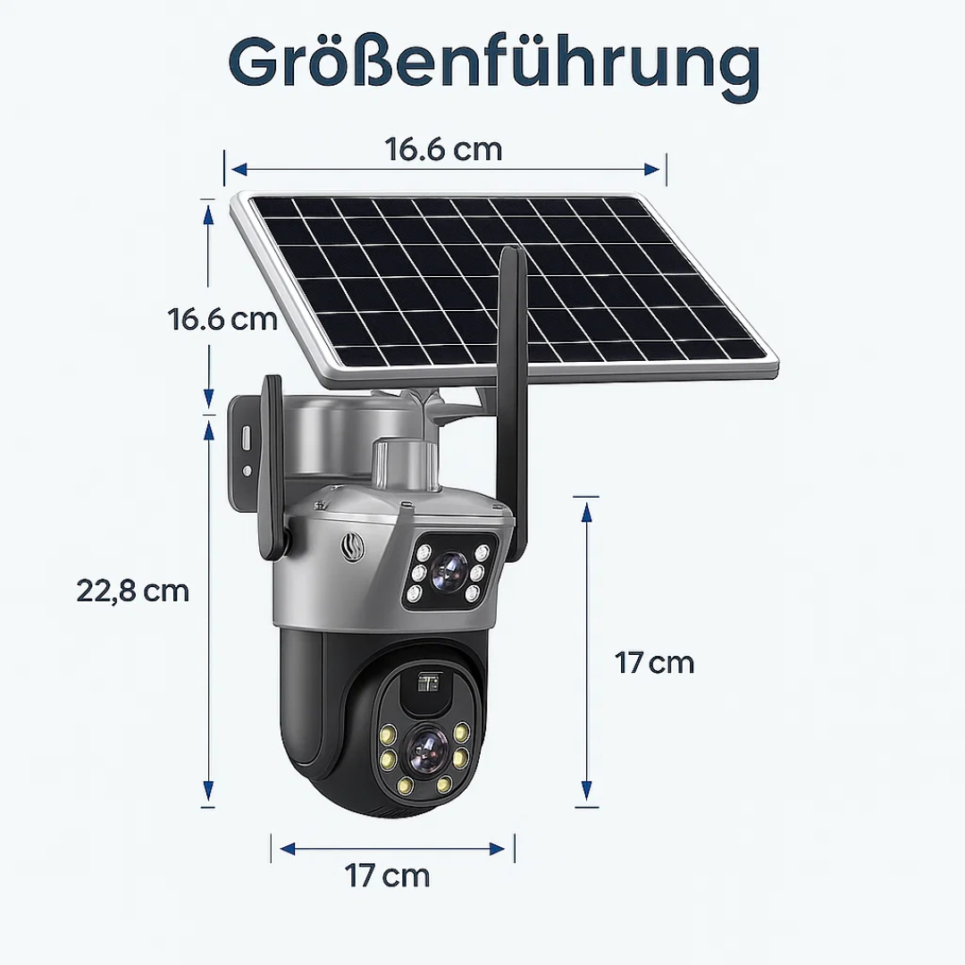 Kabellose 4K Überwachungskamera mit Solarenergie