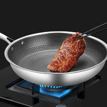Stainless Steel Frying Pan with Non-Stick Surface for Effortless Cooking