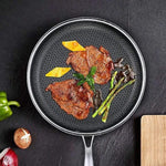 Stainless Steel Frying Pan with Non-Stick Surface for Effortless Cooking