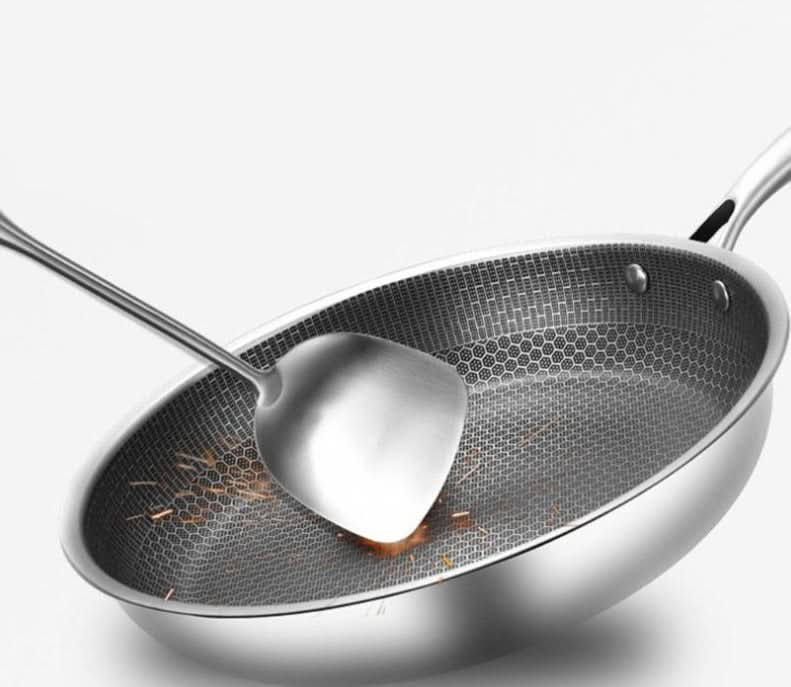 Stainless Steel Frying Pan with Non-Stick Surface for Effortless Cooking