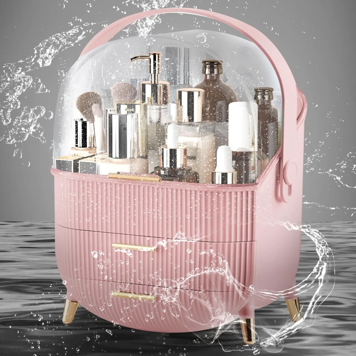 Waterproof Cosmetic Storage Case - Dustproof Makeup Organizer