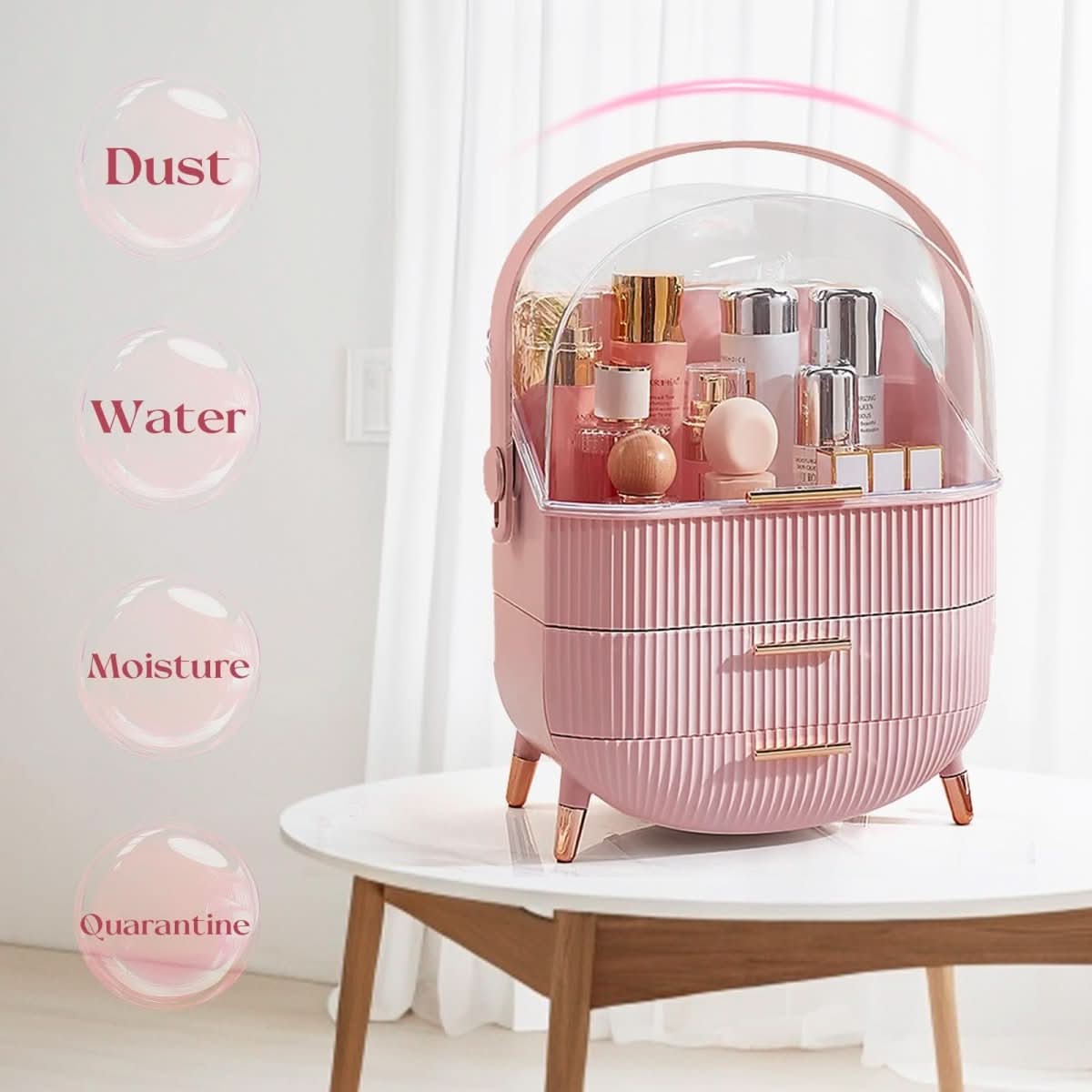 Waterproof Cosmetic Storage Case - Dustproof Makeup Organizer