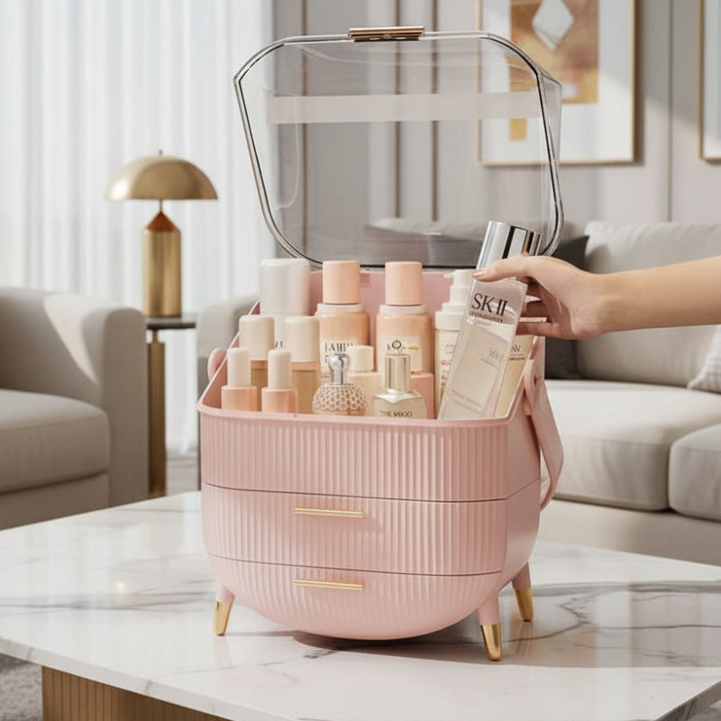 Waterproof Cosmetic Storage Case - Dustproof Makeup Organizer