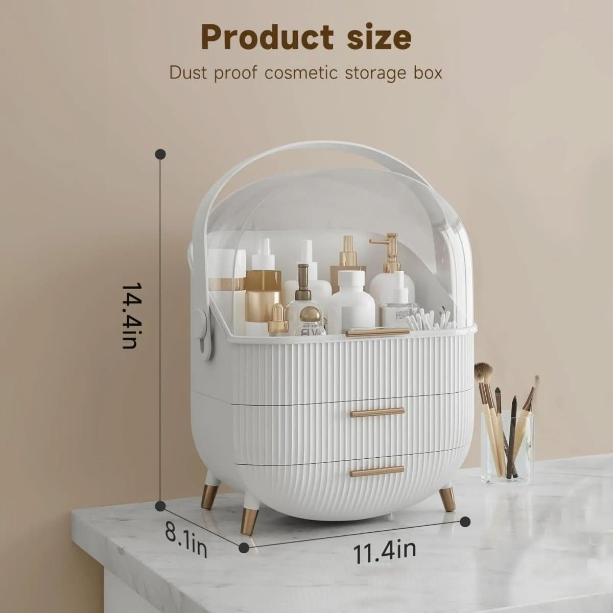 Waterproof Cosmetic Storage Case - Dustproof Makeup Organizer