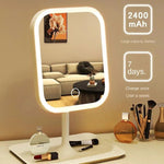 Eleganter LED Schminkspiegel mit Touch-Steuerung und 3 Lichtmodi