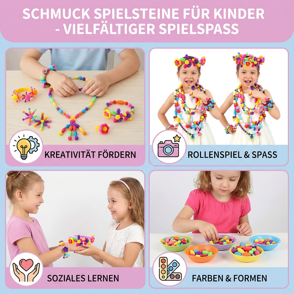 Kinderspielsteine aus Schmuckmaterial