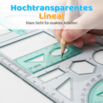 Vielseitiger Geometrie-Lineal mit drehbarem Winkelmesser