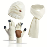 Gemütliches Winterset – Strickmütze, Schal und Handschuhe für Alle