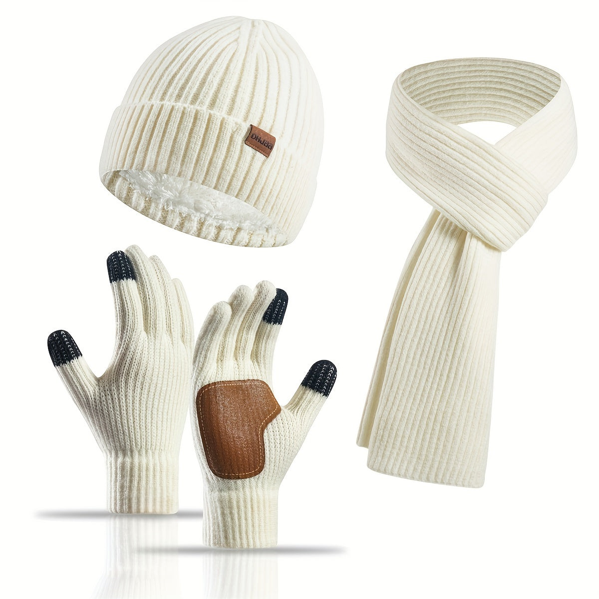 Gemütliches Winterset – Strickmütze, Schal und Handschuhe für Alle