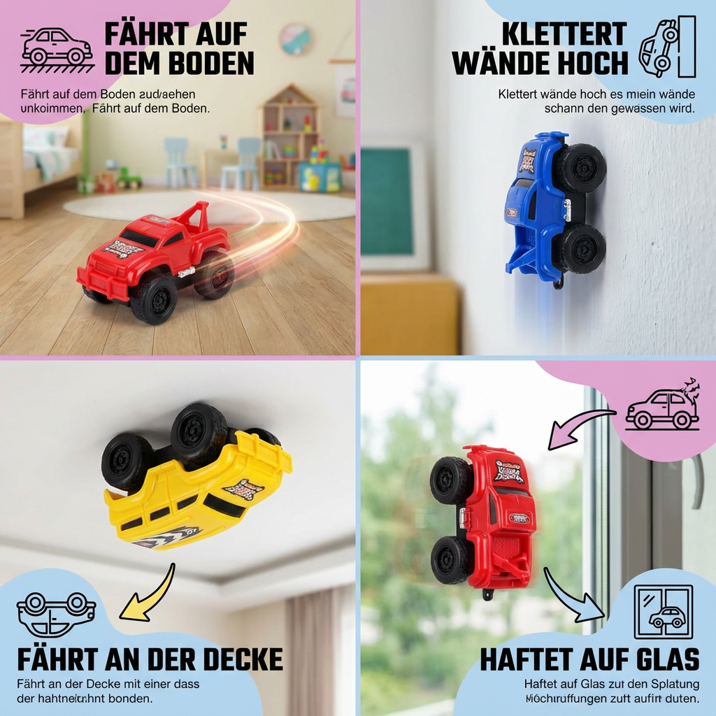 Kletterautos mit magnetischer Wandfunktion