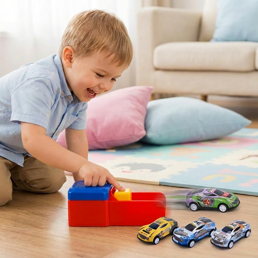 Rennspiel Set mit Auto Katapult
