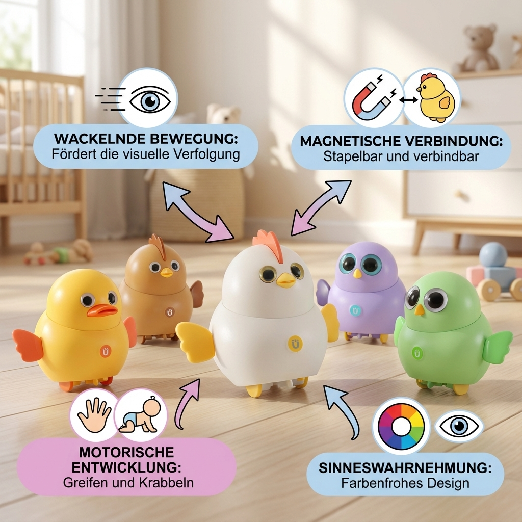 Kinderspielzeug mit wackelnden Küken