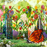 Lebendige Metallblüten und Schmetterlings Sichtschutz für den Garten