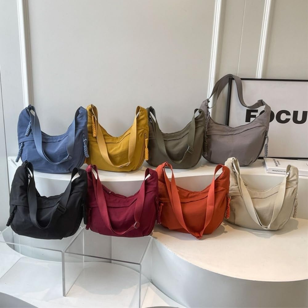 Leichte Schultertasche aus strapazierfähigem Nylon mit intelligenter Fächeraufteilung