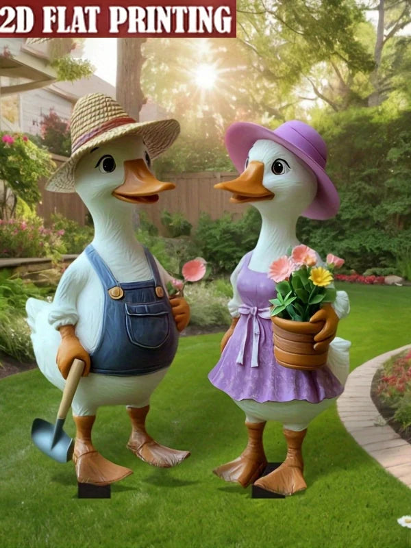 Joyful Garden Plug-in Duck | Charming Acrylic Figure for Your Garden