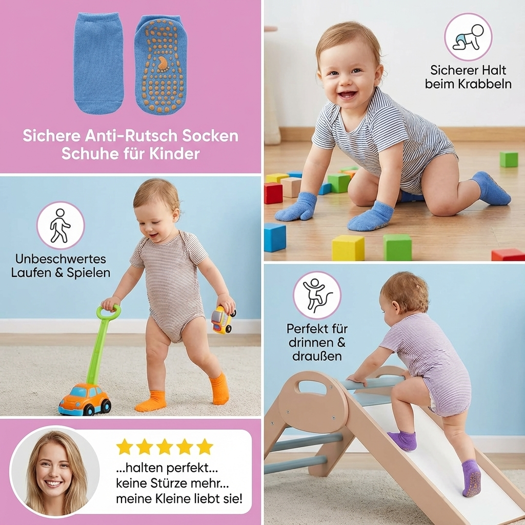 Rutschfeste Socken-Schuhe für Kinder – Sicherer Halt und Komfort