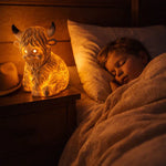 Niedliche Highland-Rinder Nachtlampe aus hochwertigem Harz