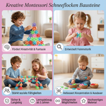 Schneeflocken Bausteine für kreative Montessori-Spieler