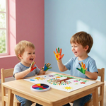 Set mit Fingerfarben für kreative Kinder