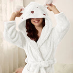 Cuddly flannel bathrobe with bunny ears | Warm & easy-care
