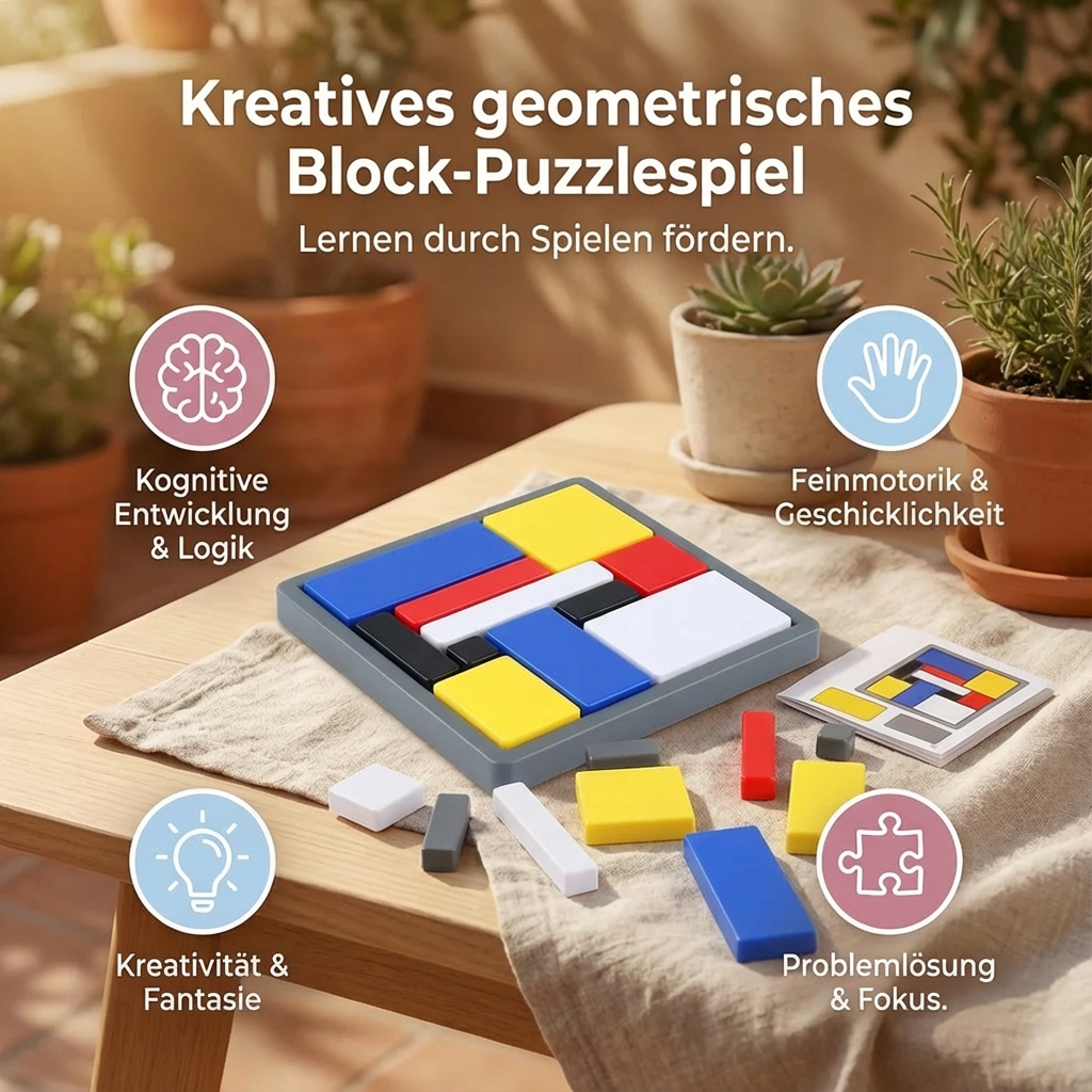Geometrisches Puzzle-Spiel mit kreativen Blockformen
