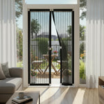 Insect screen for doors with automatic closing mechanism