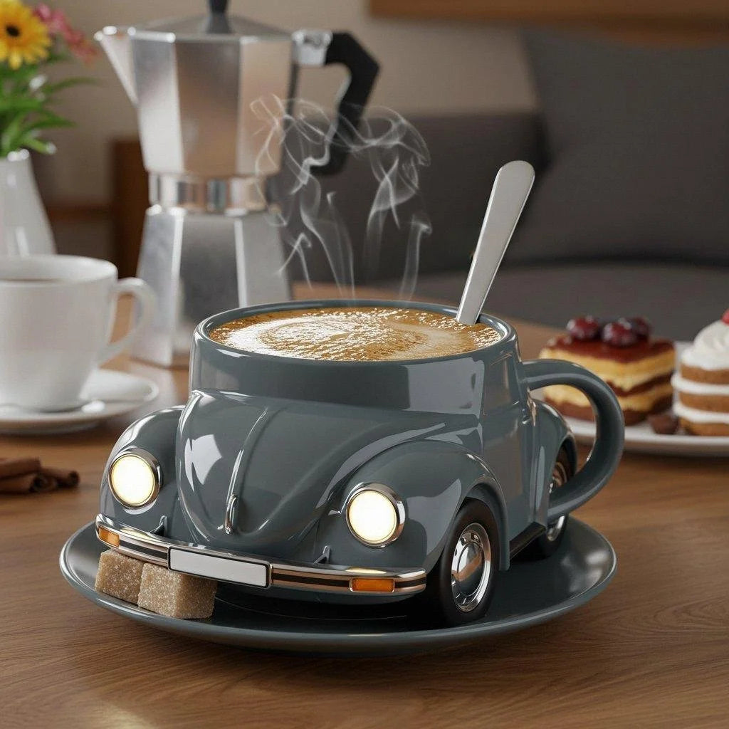 Retro-Ceramic-Becher mit 3D-Design – Ideal für Kaffee und Tee