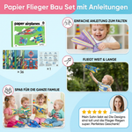 Bausatz für Papierflieger inklusive Anleitung